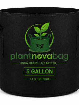 5 Gallon Fabric Grow Bag (11x10 Inch) – Premium Reusable Breathable Plant Pot for Indoor & Outdoor Gardening