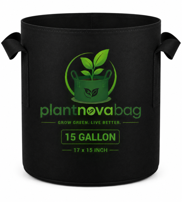 15 Gallon Fabric Grow Bag (17x15 Inch) – Heavy-Duty Reusable Breathable Plant Pot for Indoor & Outdoor Gardening